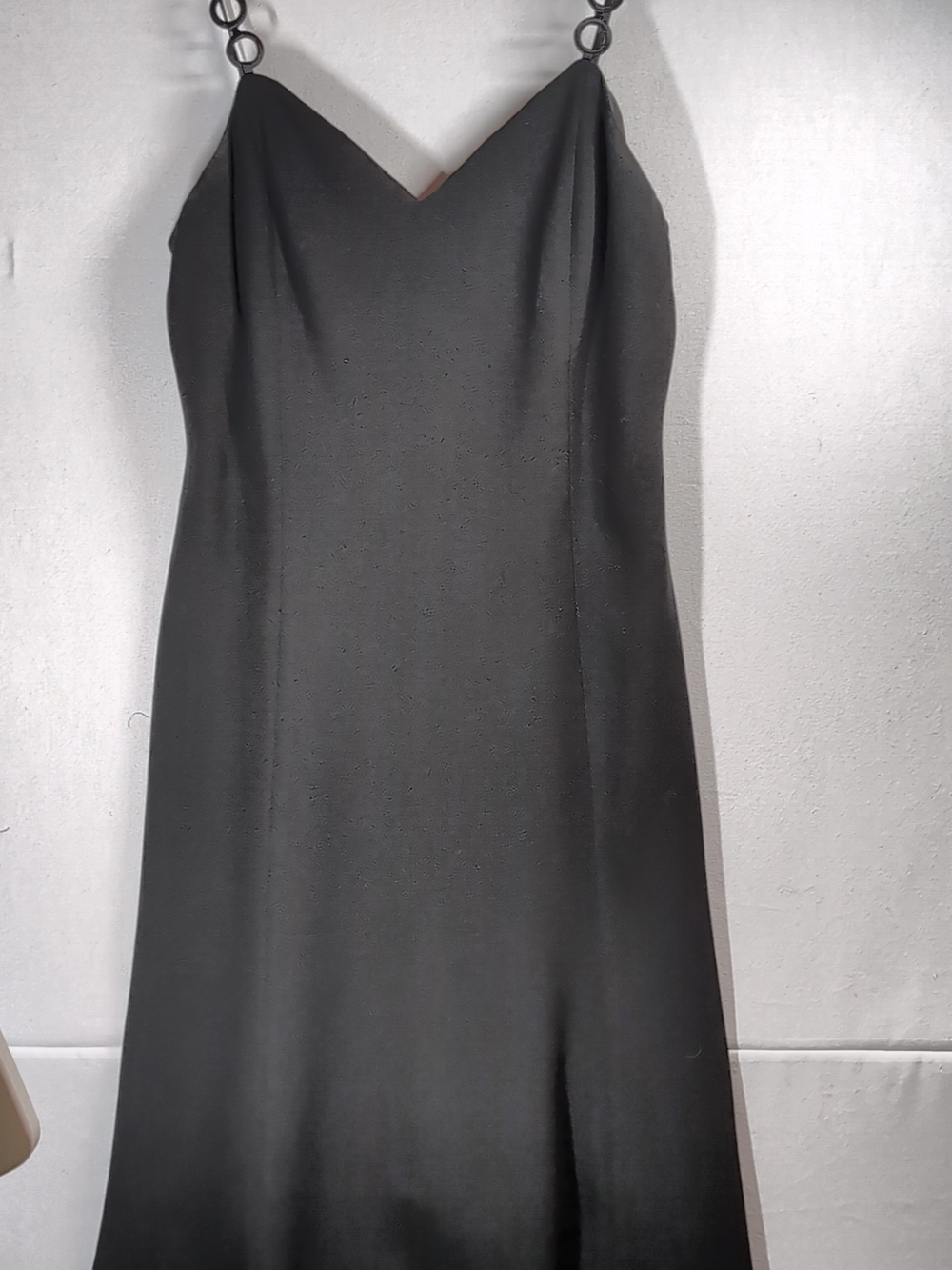 Evan Picone Timeless Black Strappy Slip Dress with V-Neck